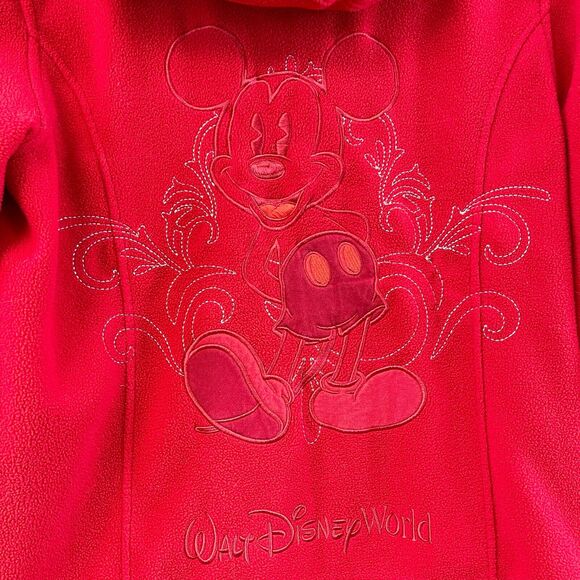 Disneyland‎ Resort Fleece Jacket Womens Medium Mickey Mouse Classic Embroidered - Picture 5 of 8